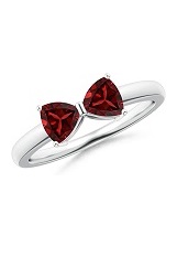 lovely small white gold garnet two stone birthstone baby ring